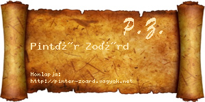 Pintér Zoárd névjegykártya